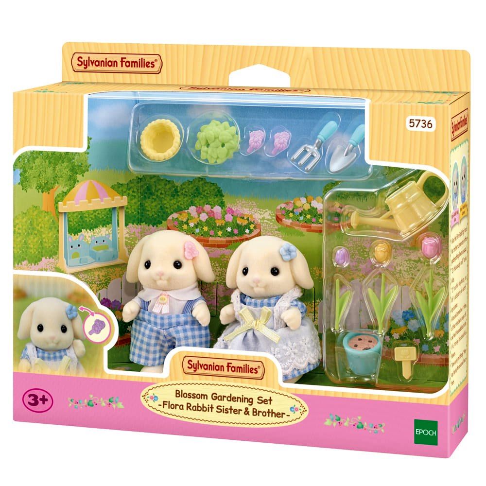 Sylvanian Families Blossom Gardening Set Flora Rabbit Sister & Brother