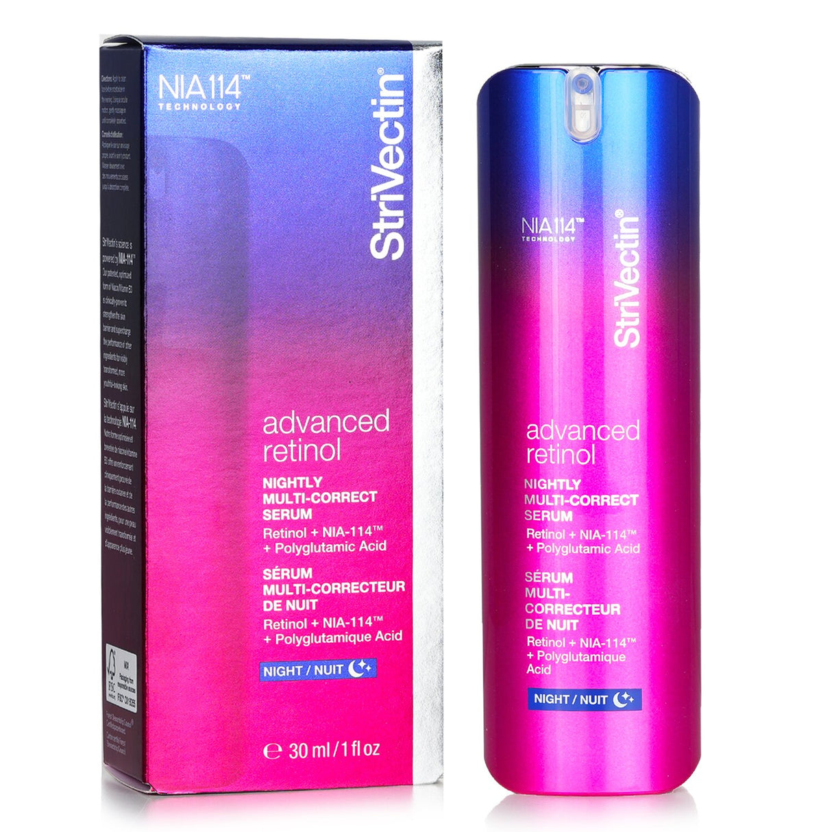 StriVectin Advanced Retinol Nightly Multi-Correct Serum, a potent anti-aging night treatment for smoother, firmer skin.