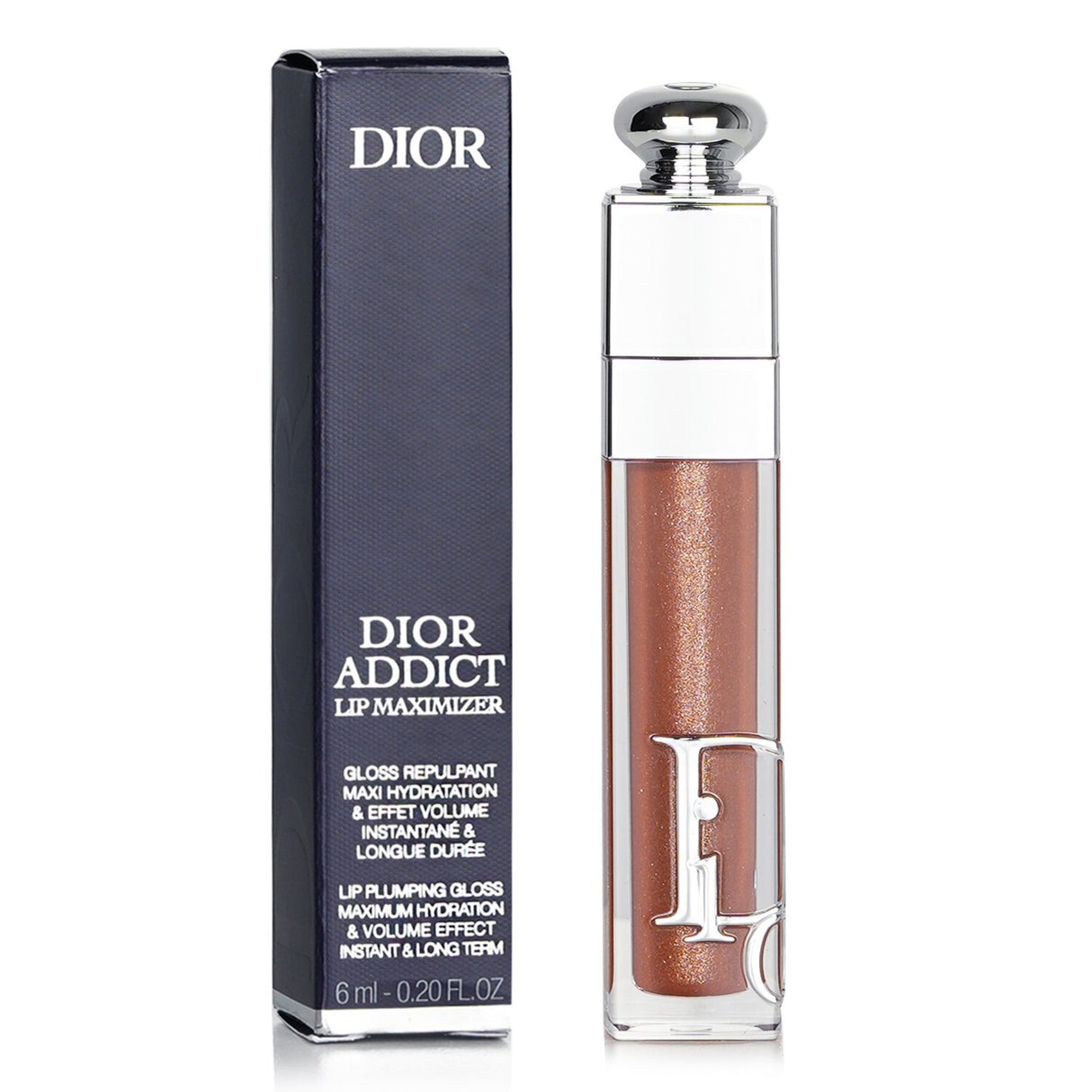 Christian Dior Addict Lip Maximizer Gloss in Shimmer Hazelnut, 6ml, offers hydrating, plumping shine with a luxurious finish.