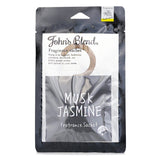 A hanger-type sachet featuring Musk Jasmine fragrance, ideal for freshening up closets, cars, and drawers for 4-6 weeks.