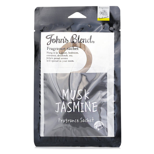 A hanger-type sachet featuring Musk Jasmine fragrance, ideal for freshening up closets, cars, and drawers for 4-6 weeks.