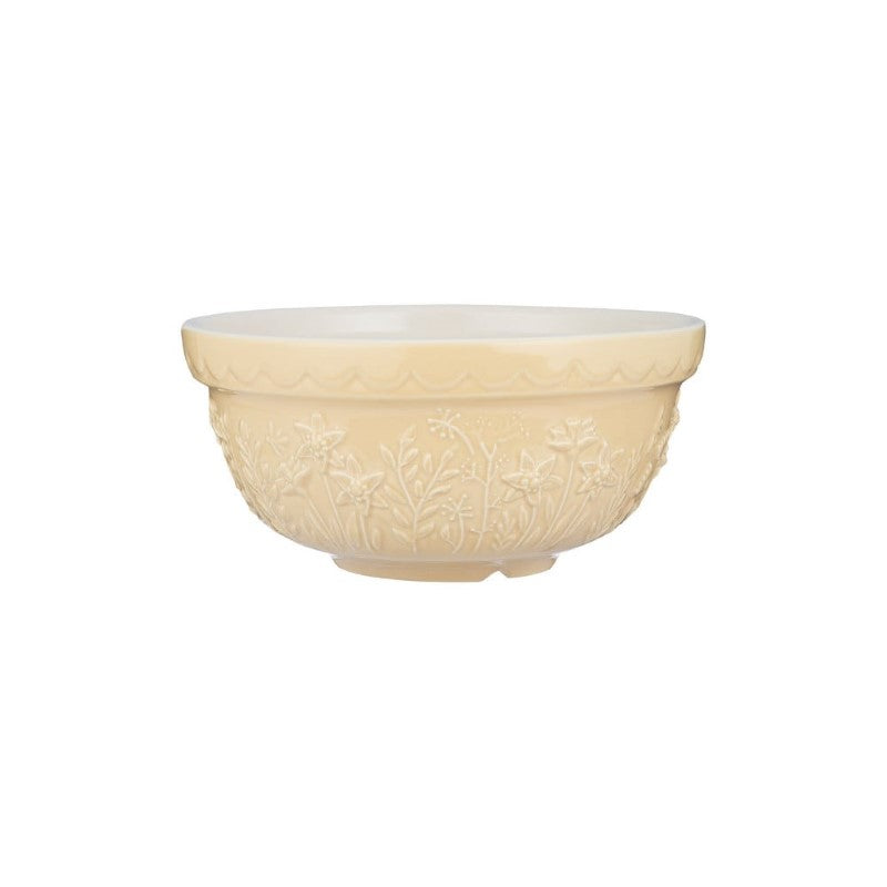 Mason Cash Meadow Daffodil Mixing Bowl (21cm) with charming floral design, durable earthenware, ideal for baking and serving.