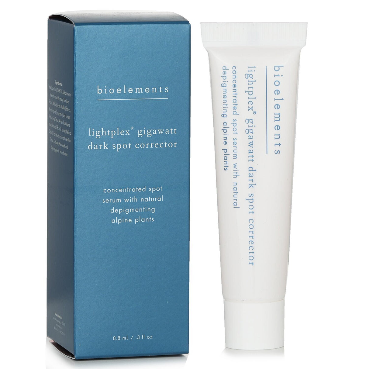 Bioelements LightPlex GigaWatt Dark Spot Corrector in 8.8ml, targets dark spots with a vegan, non-irritating formula for radiant skin.