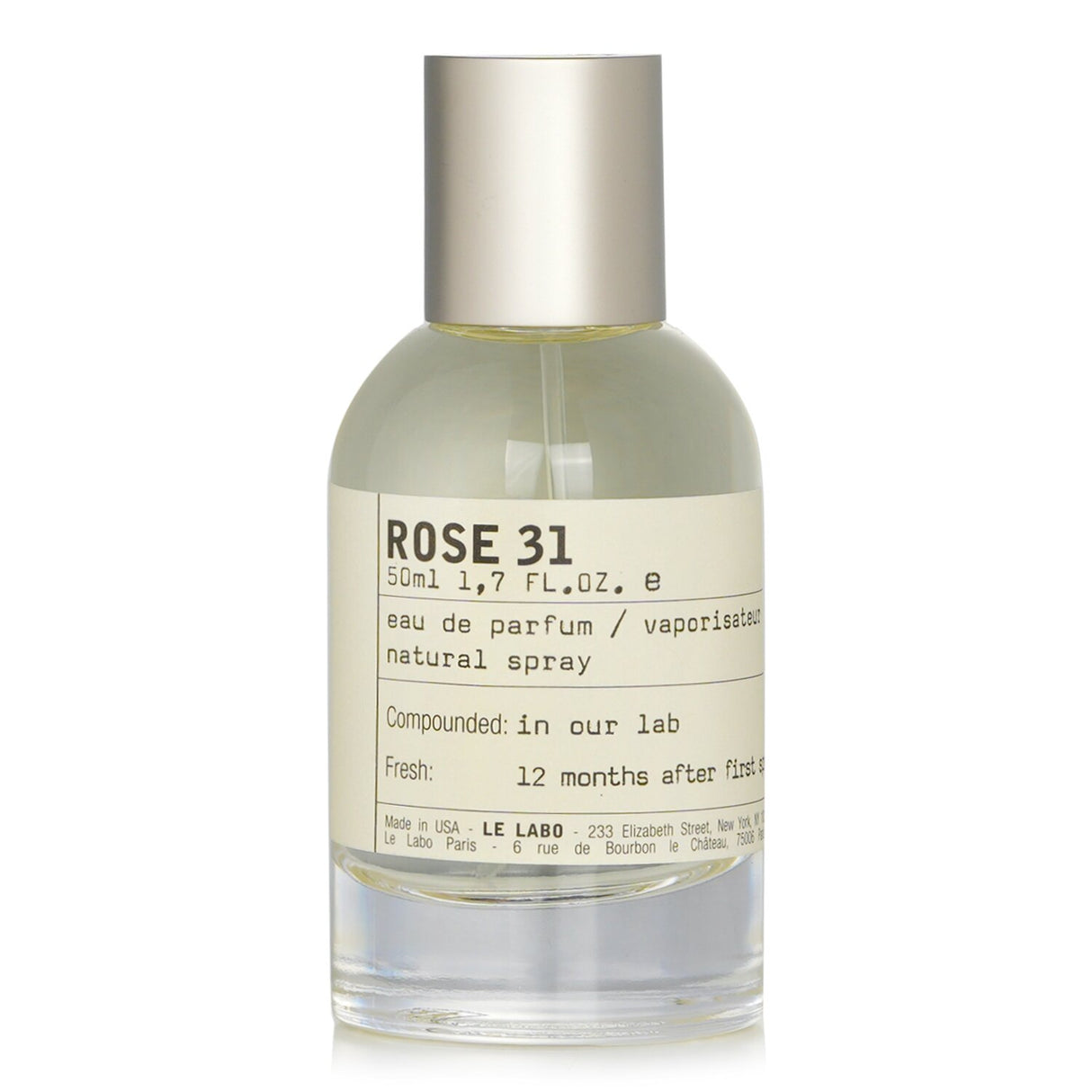 Le Labo Rose 31 Eau De Parfum Spray, a unisex floral woody fragrance with sensual notes of rose, cumin, and earthy musk.