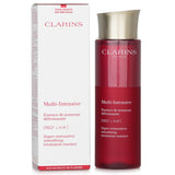 Clarins Super Restorative Smoothing Treatment Essence in a 200ml bottle, revitalizes skin's texture and combats aging signs.