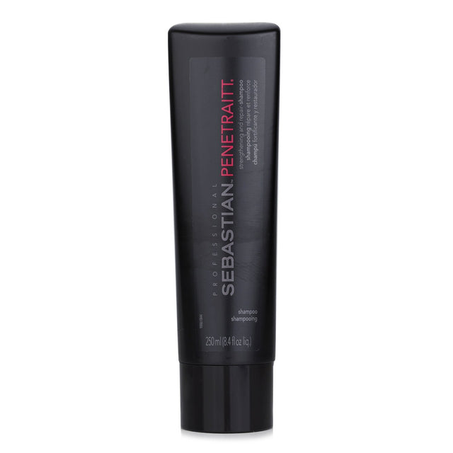 Sebastian Penetraitt Shampoo 250ml, a nourishing formula that repairs damaged hair and enhances strength and elasticity.