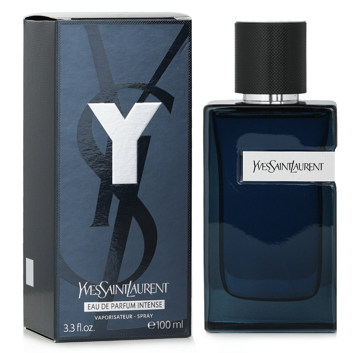 Yves Saint Laurent Y Intense Eau De Parfum Spray 100ml, a bold, aromatic fragrance exuding masculinity and ambition.