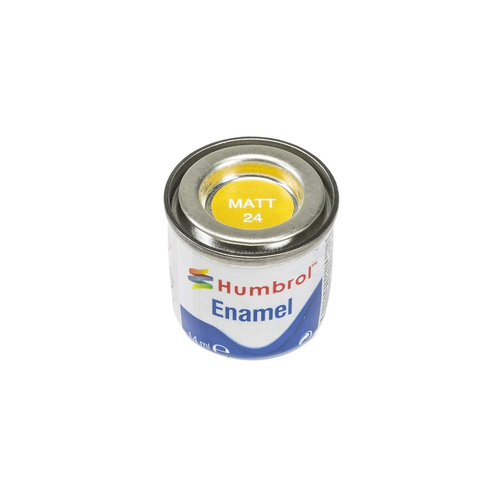Humbrol - Enamel Paint: 24 - Trainer Yellow - Matt - (14ml) - Model Paint