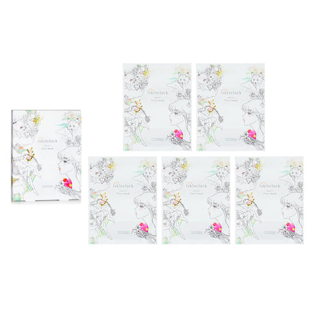 Ultra-thin, hydrating iSkinClock Focus C Face Mask with Vitamin C and peptides for radiant, toned skin (5pcs).