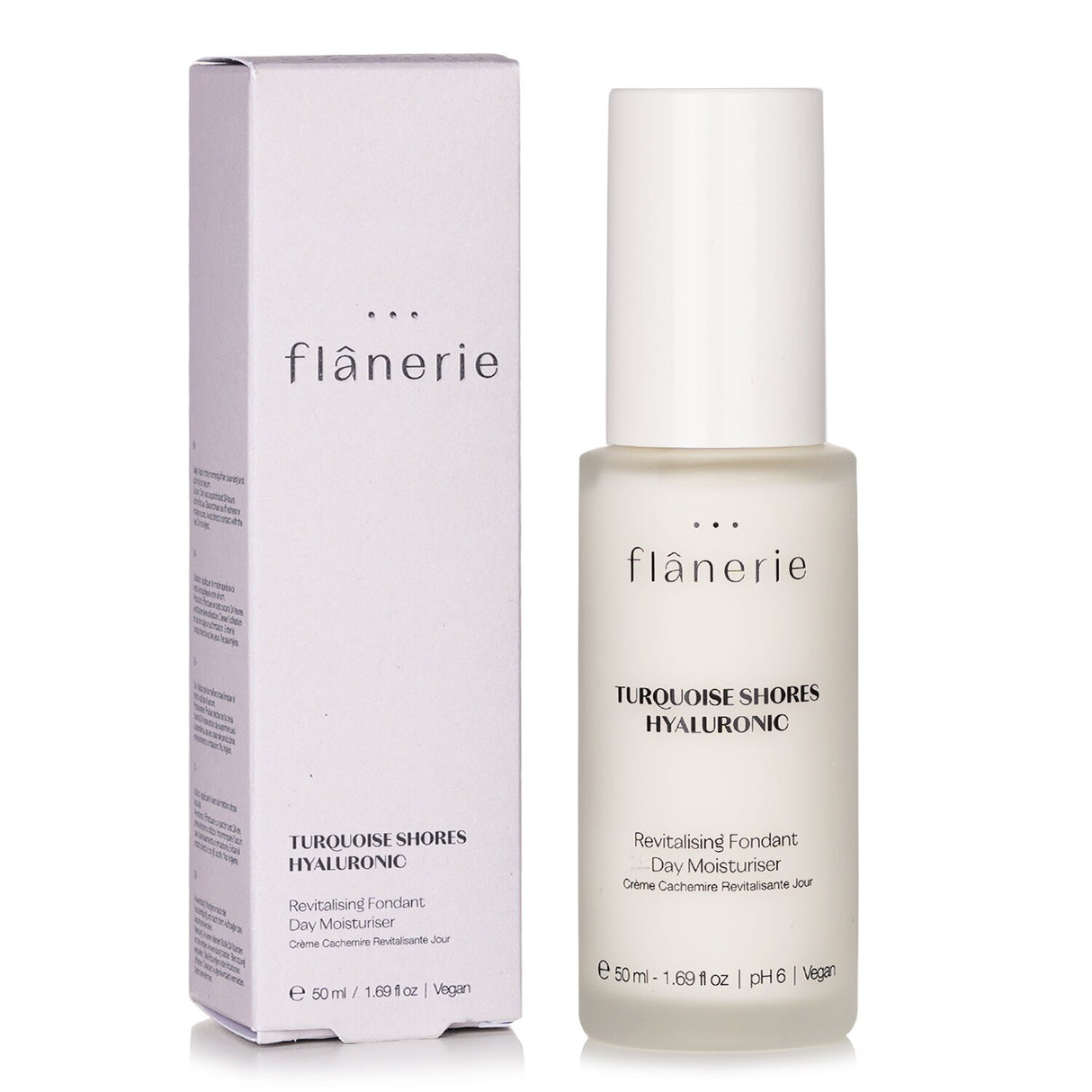 Flanerie Revitalising Fondant Day Moisturiser in a 50ml jar, a vegan cream hydrating and soothing for a radiant complexion.