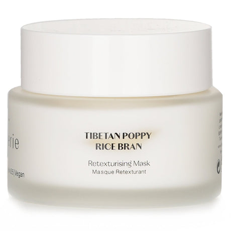Vegan retexturising mask with Baobab Oil, Peony Extract, and Rice Bran for hydrated, radiant skin in 45ml.