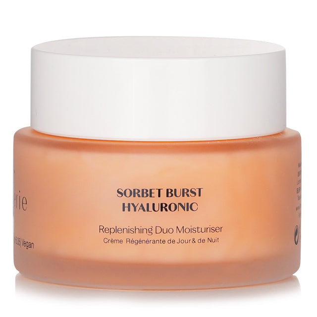 Vegan replenishing moisturizer infused with Sugar Maple, Argan Oil, and Hyaluronic Acid for hydrated, youthful skin.