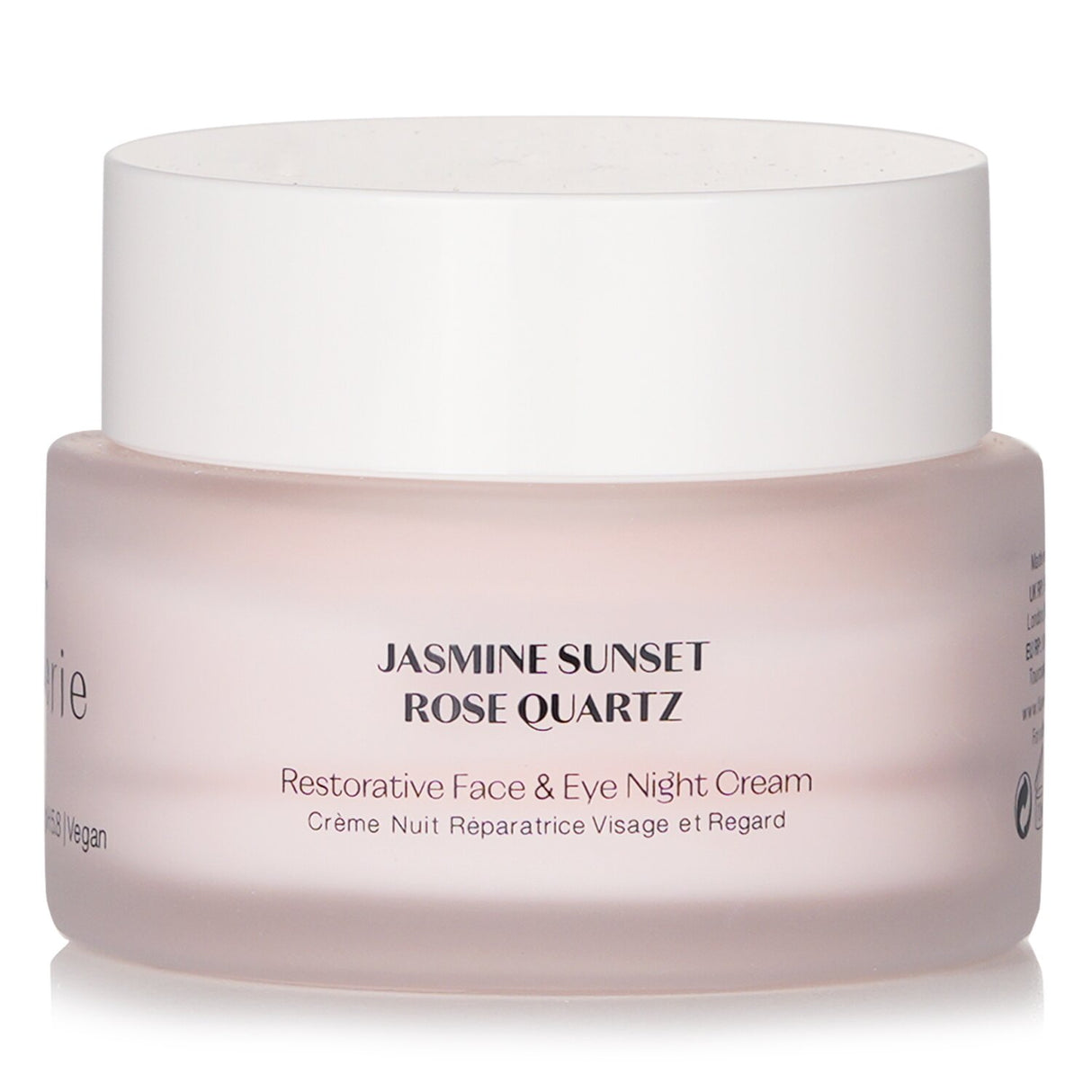 Flanerie Restorative Night Cream in 45ml, vegan formula with Rose Quartz for radiant, rejuvenated skin overnight.