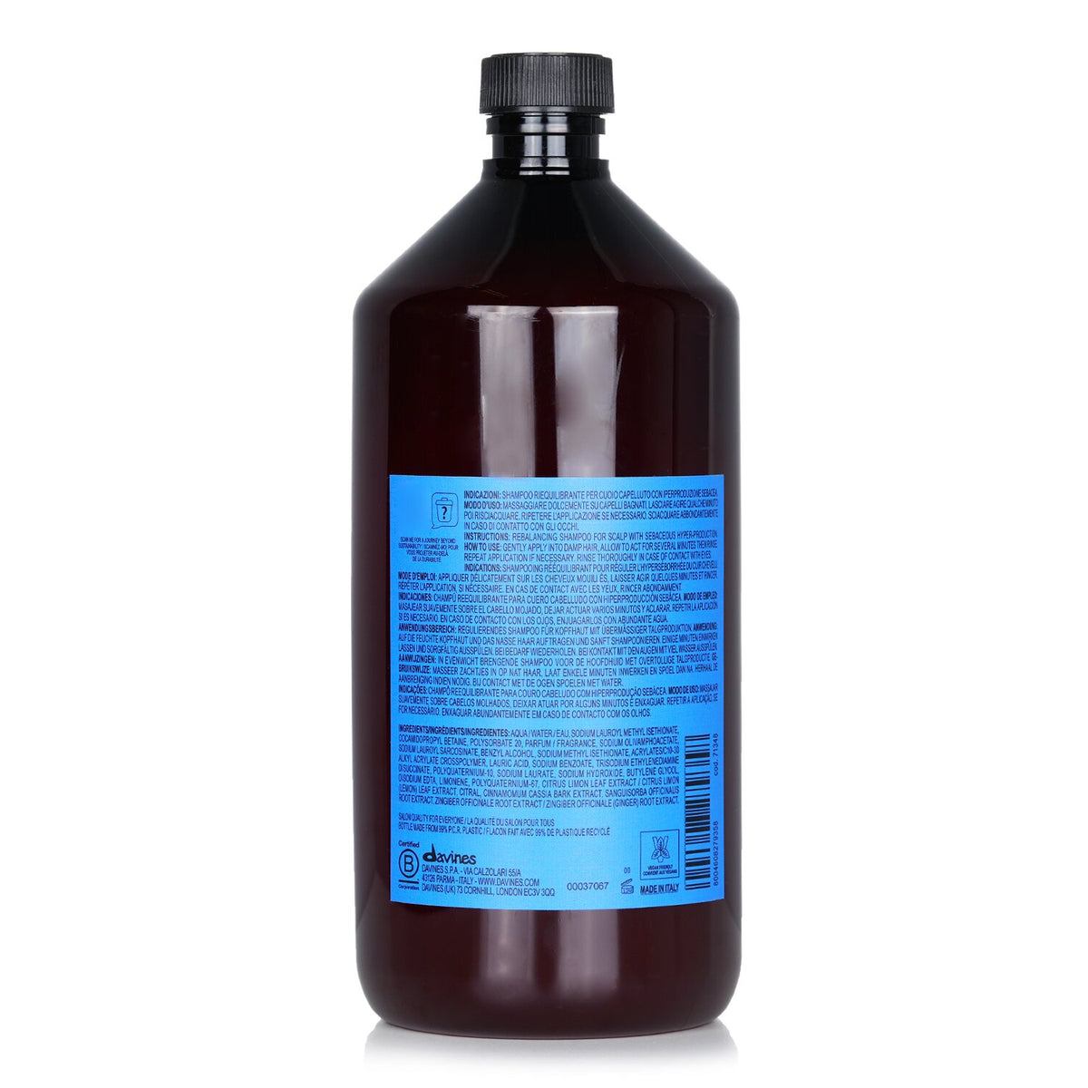 Davines Natural Tech Rebalancing Shampoo  1000ml/33.81oz