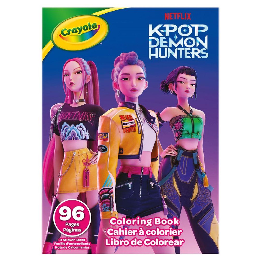 Crayola K-Pop Demon Hunters Colouring Book 96pp - Marker Set