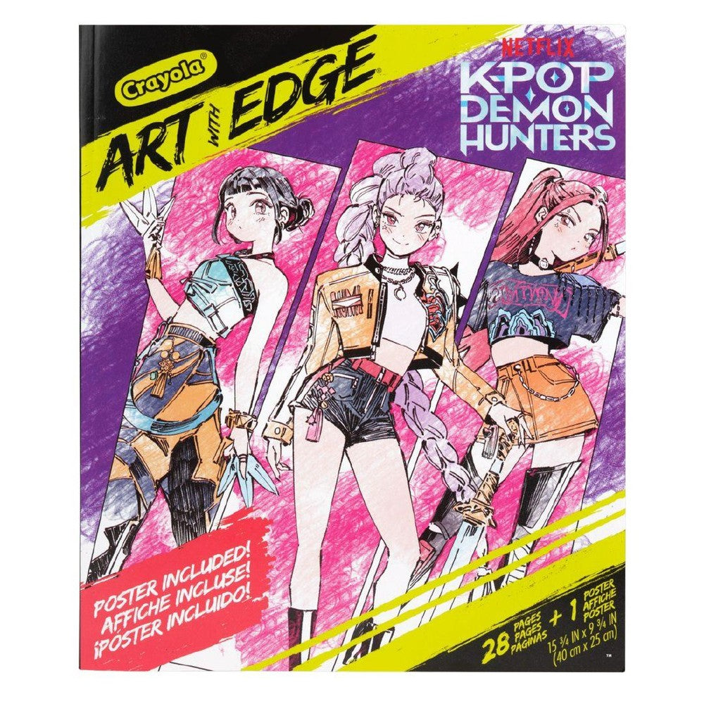 Crayola K-Pop Demon Hunters Art with Edge Coloring Book - Marker Set