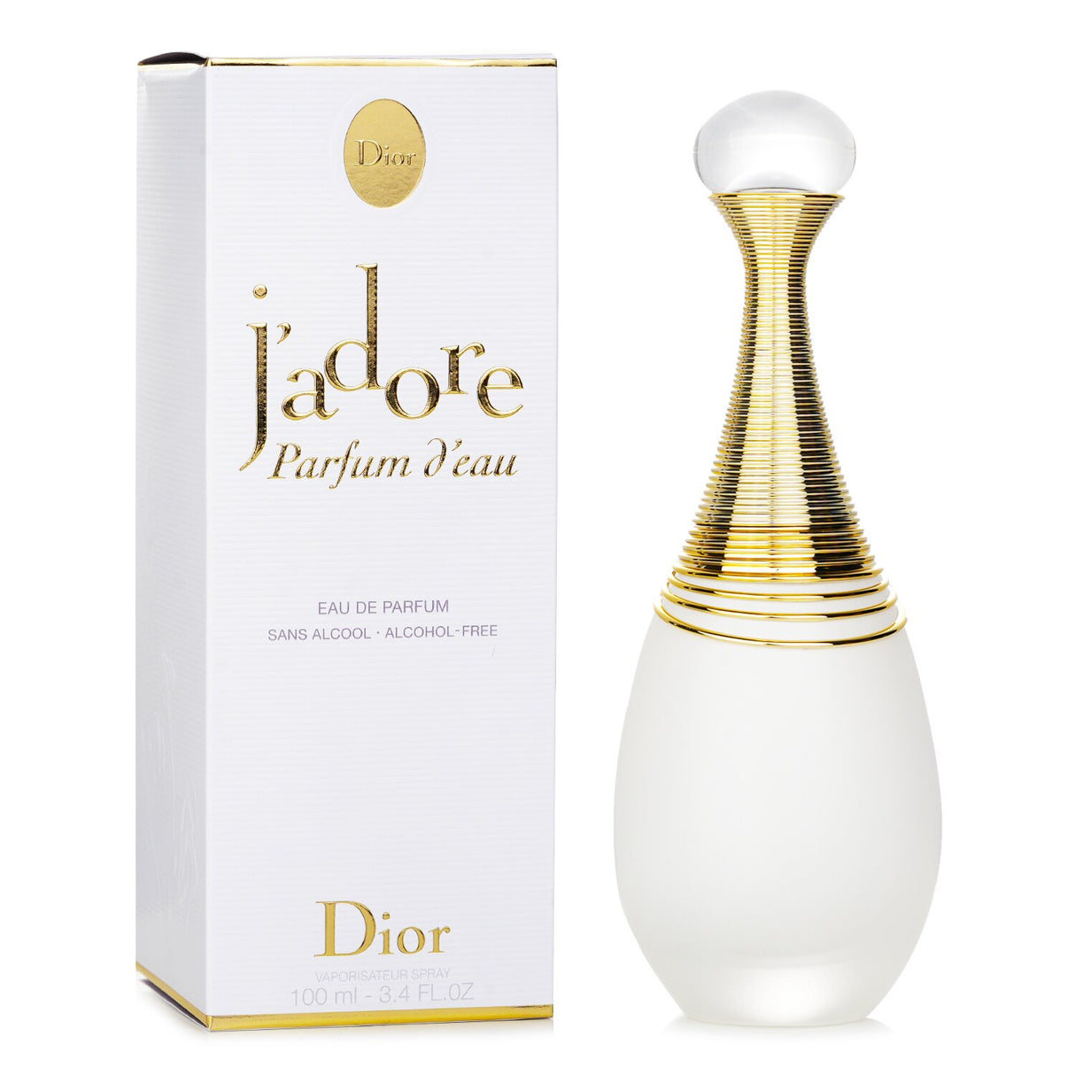 Christian Dior J'adore Parfum D'eau, a 100ml floral perfume in an opalescent bottle, featuring Neroli, jasmine, and magnolia.