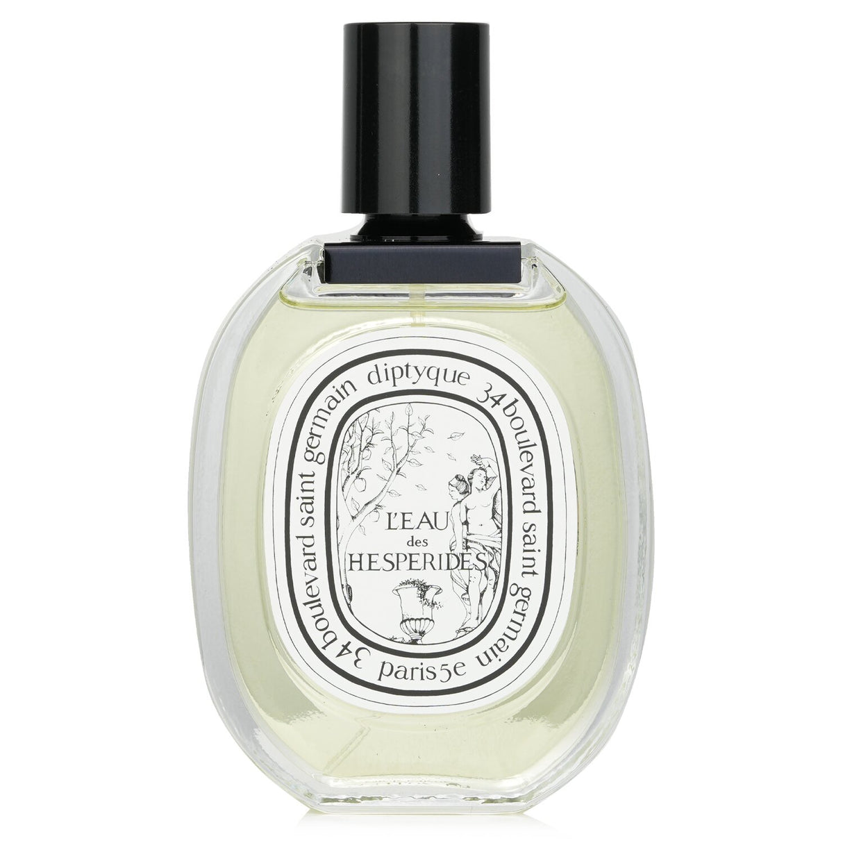 A 100ml bottle of Diptyque L'Eau Des Hesperides, a refreshing citrus green fragrance for men and women, ideal for spring and summer.