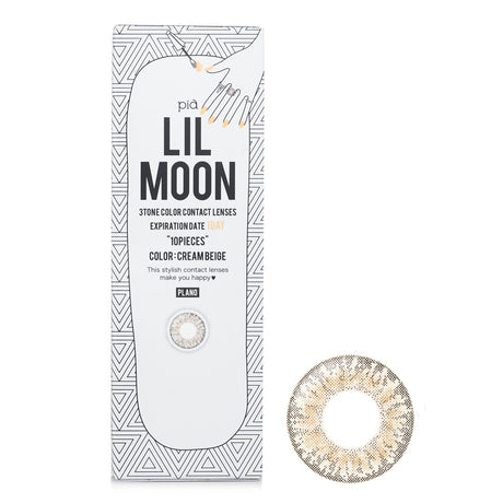 Pia Lilmoon Cream Beige 1 Day Color Contact Lenses enhancing eyes with a dreamy hazel hue, safe and comfortable for daily wear.