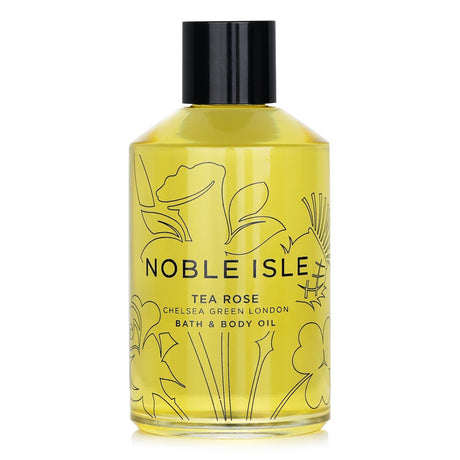 Noble Isle Tea Rose Bath & Body Oil in 250ml, infused with English roses and essential oils for soothing self-care.