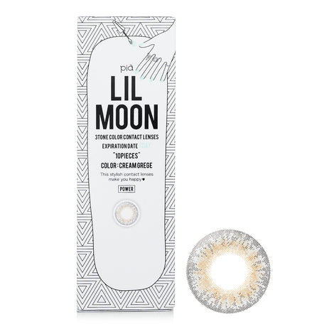 Pia Lilmoon Cream Grege contact lenses in 1-Day design enhance natural beauty with a captivating mixed-color look.