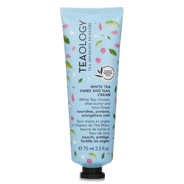 Luxurious 75ml White Tea Hand & Nail Cream for deep hydration, enriched with antioxidants, shea butter, and botanical keratin.