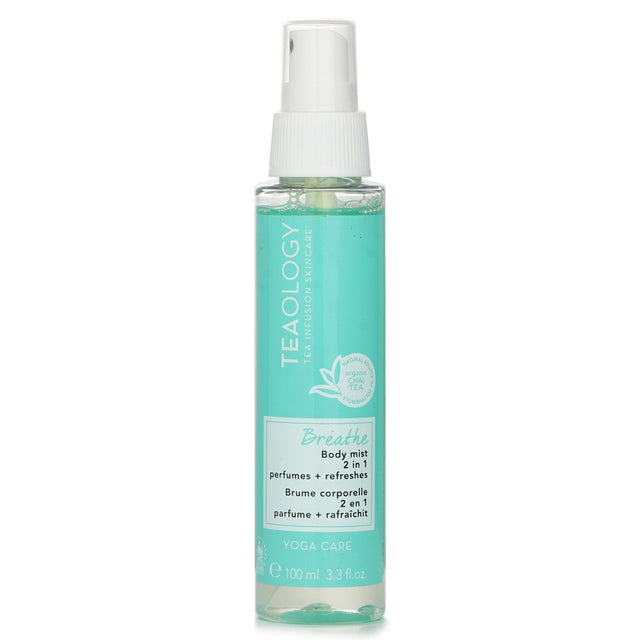 Refreshing 2-in-1 body mist with citrus, aniseed, and tea notes; hydrates skin with 97% natural ingredients.