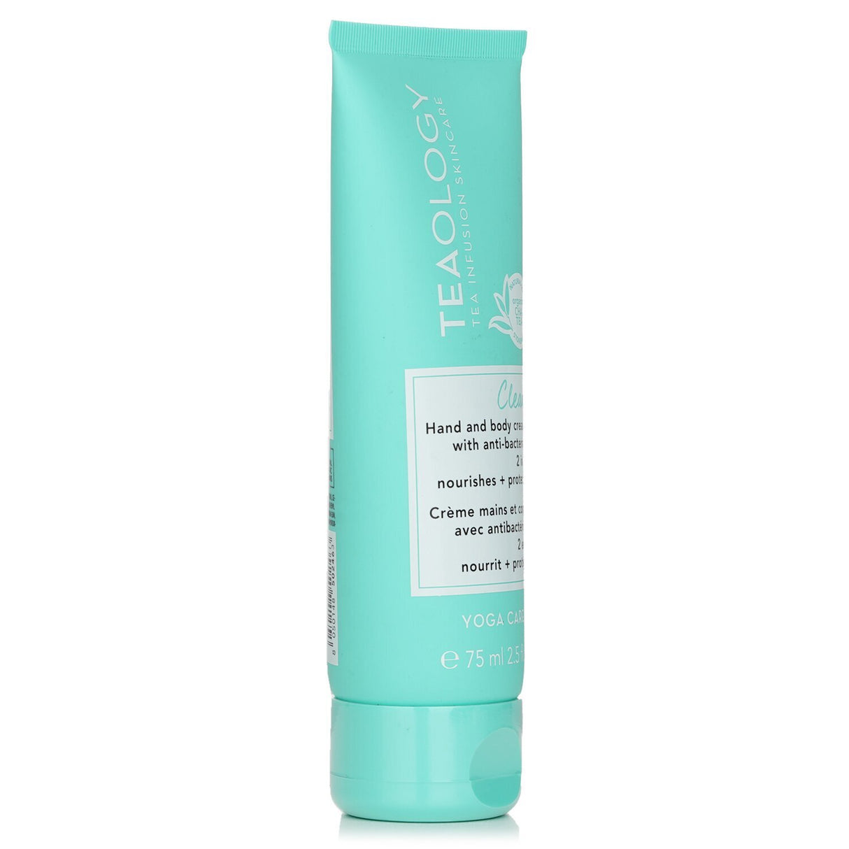 Teaology Yoga Care Clean 2-in-1 cream, 75ml; anti-bacterial, with tea tree oil, ginger, and shea butter for nourished skin.