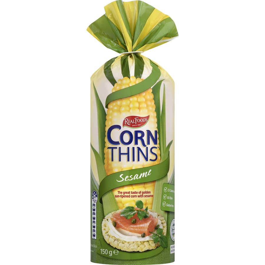 Real Foods Corn Thins Sesame