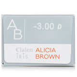 Clalen 1 Day Iris Alicia Brown contact lenses in a 30-pack offer a natural layered brown effect with high comfort and clarity.