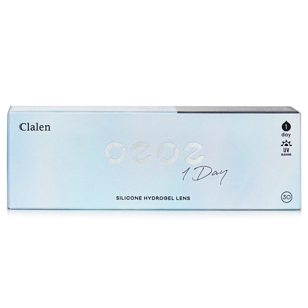 Clalen 1 Day O2O2 Clear Contact Lenses - -4.00, 30pcs, designed for comfort, clarity, and UV protection with silicone hydrogel material.