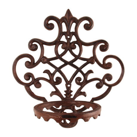 Elegant cast iron flowerpot holder (29.8 x 31.7cm) for showcasing plants, featuring a classic design and sturdy support.