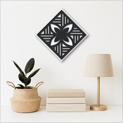 2 Tone Square Tapa 3 Black Acrylic + White ACM Art Squares
