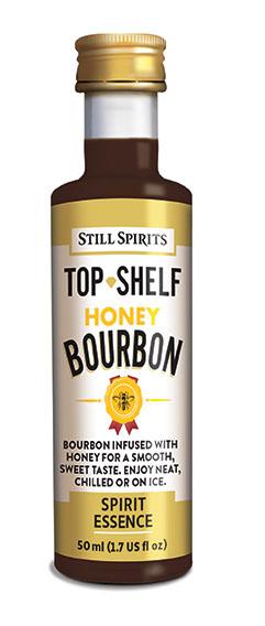 Still Spirits Top Shelf Honey Bourbon bottle, showcasing its smooth, sweet blend of bourbon and honey for versatile enjoyment.