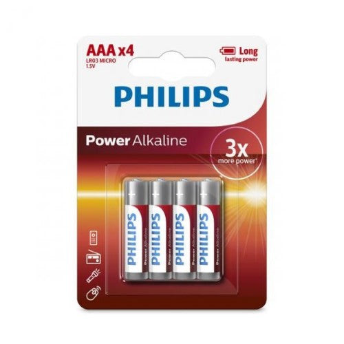 Battery - Philips ALKALINE Power 4AAA (12 Packs)