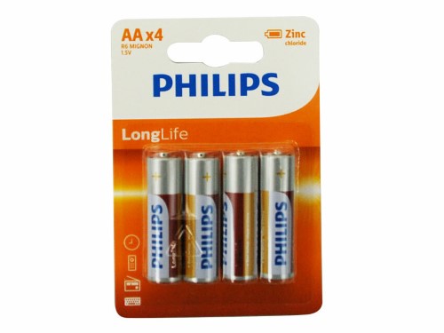 Battery - Philips Long Life Zinc Carbon 4AA (12 Packs)