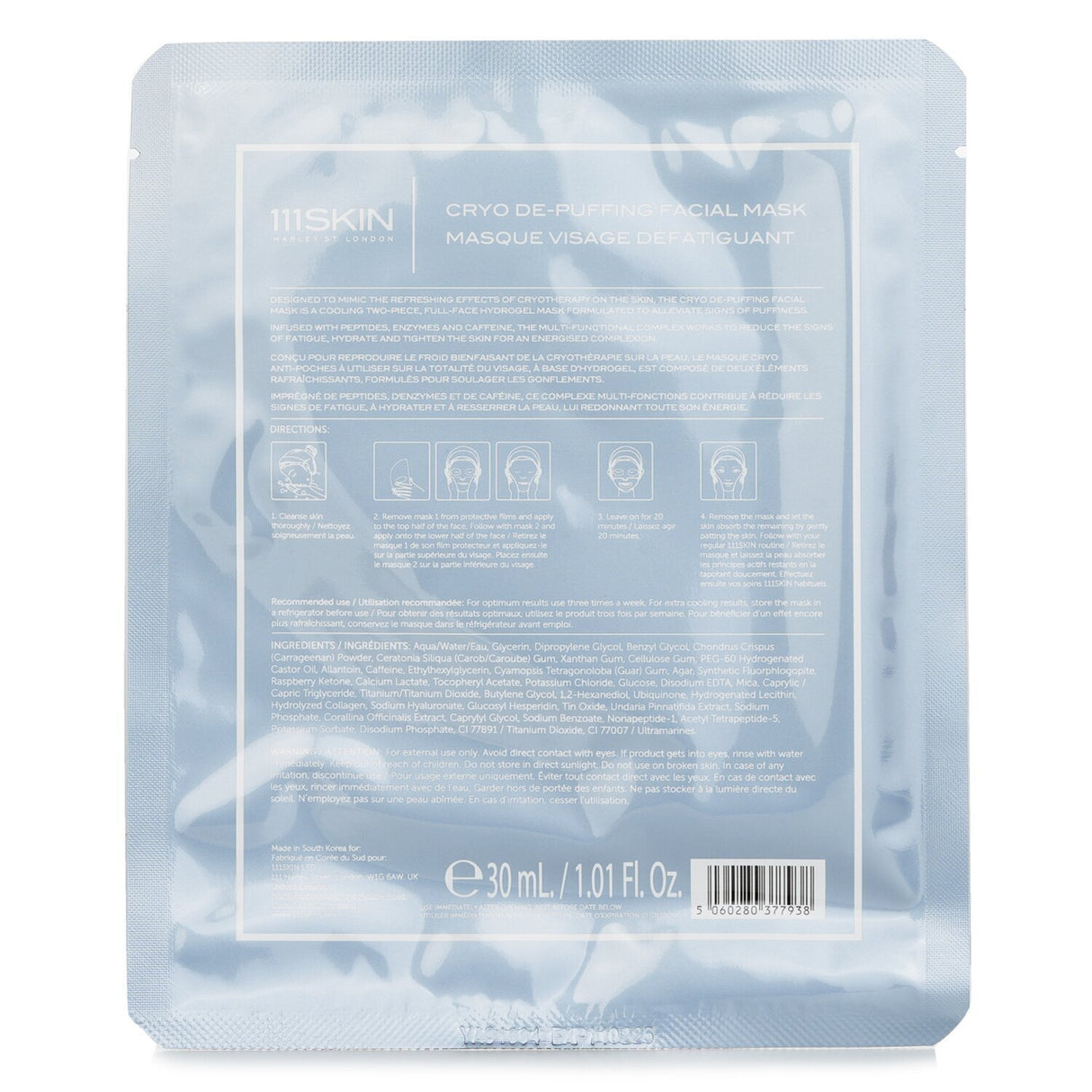 111skin - Cryo De-Puffing Facial Mask  - 5x30ml/5x1.01oz