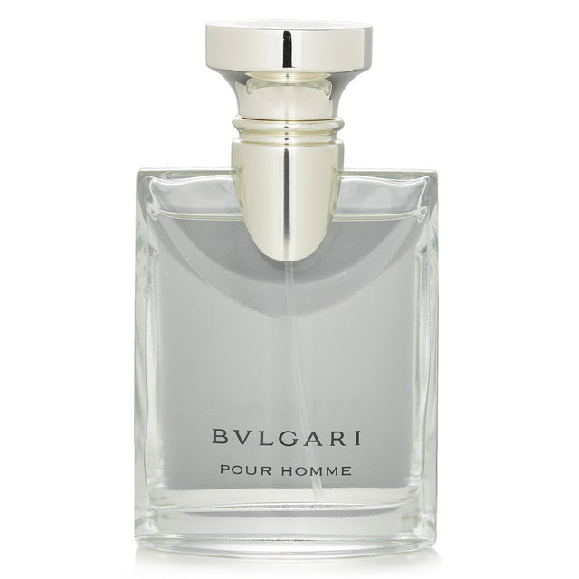 Bvlgari Pour Homme Eau De Toilette 50ml features smoky wood notes and black lapsang tea, stylishly packaged for modern men.