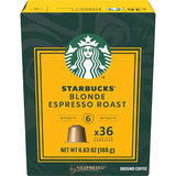Starbucks By Nespresso Coffee Pods Blonde Espresso Roast 36pack
