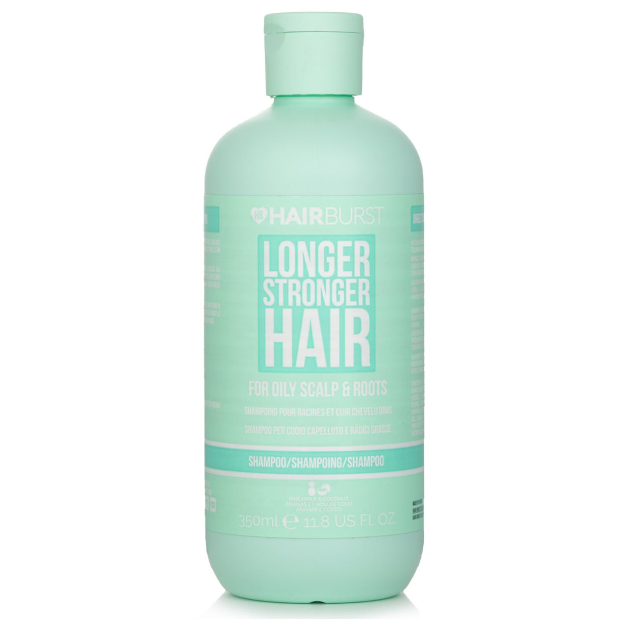 Hairburst Pineapple & Coconut Shampoo - 350ml, ideal for oily scalps, deeply cleanses, reduces sebum, and smells delightful.