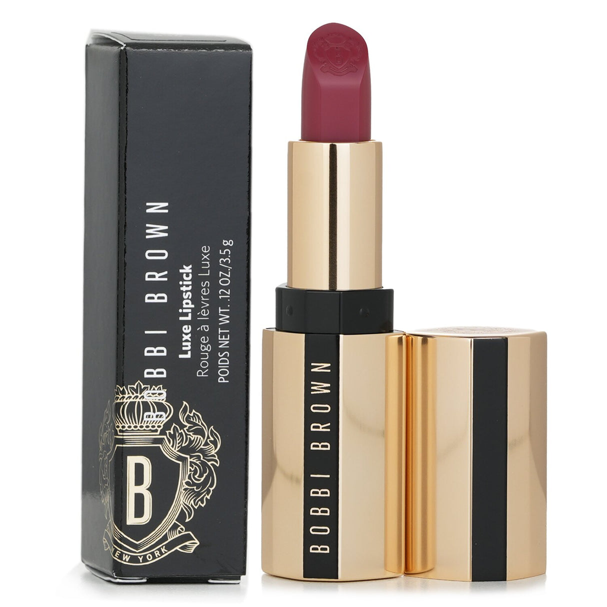 Bobbi Brown Luxe Lipstick in Soft Berry, a moisturizing, satin-finish lipstick that flatters all skin tones with rich color.