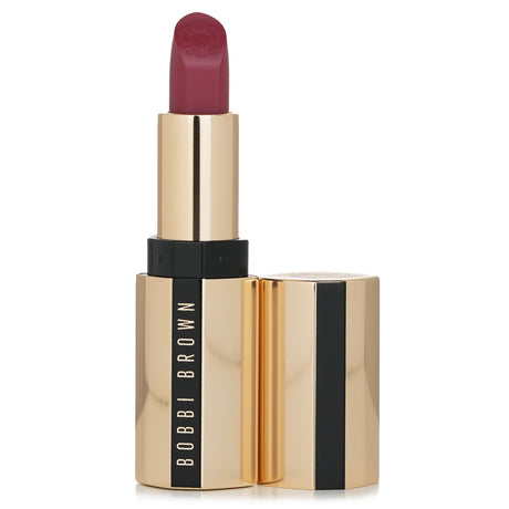 Bobbi Brown Luxe Lipstick in Soft Berry: hydrating, high-coverage lipstick with a rich satin finish for a flattering look.