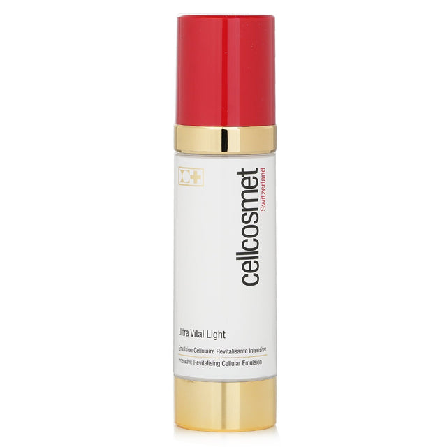 Lightweight 50ml revitalizing emulsion for combination skin, enhances firmness and moisture with natural ingredients.