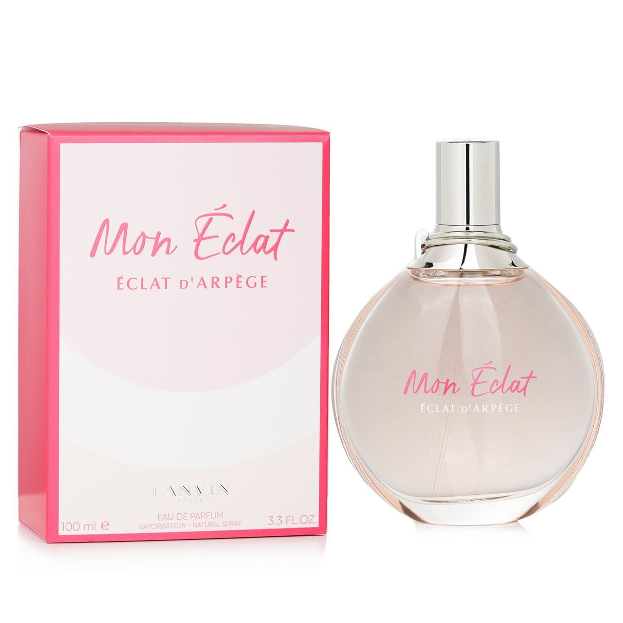 A 100ml bottle of Lanvin Mon Eclat Eau De Parfum, a floral fruity fragrance for women, exuding elegance and sophistication.