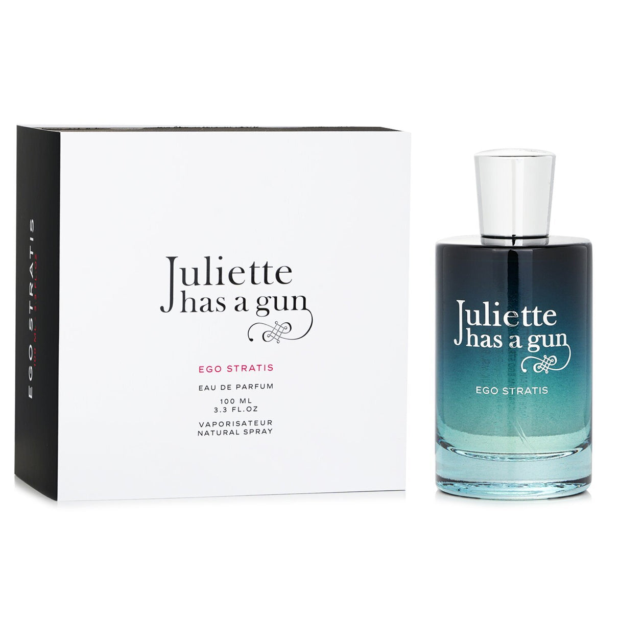 Juliette Has A Gun Ego Stratis Eau De Parfum Spray, 100ml, features fruity notes of bergamot, lemon, and sea notes for a fresh scent.