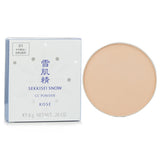 Kose Sekkisei Snow CC Powder Case with Sponge SPF 14, offering natural coverage and UV protection for a radiant complexion.