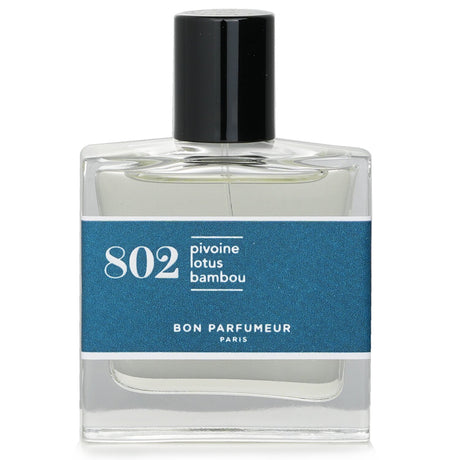 Bon Parfumeur 802 Eau De Parfum - an aquatic scent with lotus, bamboo, and peony, evoking a serene Japanese garden.