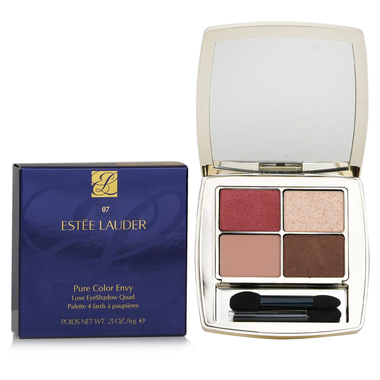 Estee Lauder Pure Color Envy Luxe Eyeshadow Quad #07 Boho Rose with four vibrant, versatile shades for stunning eye looks.