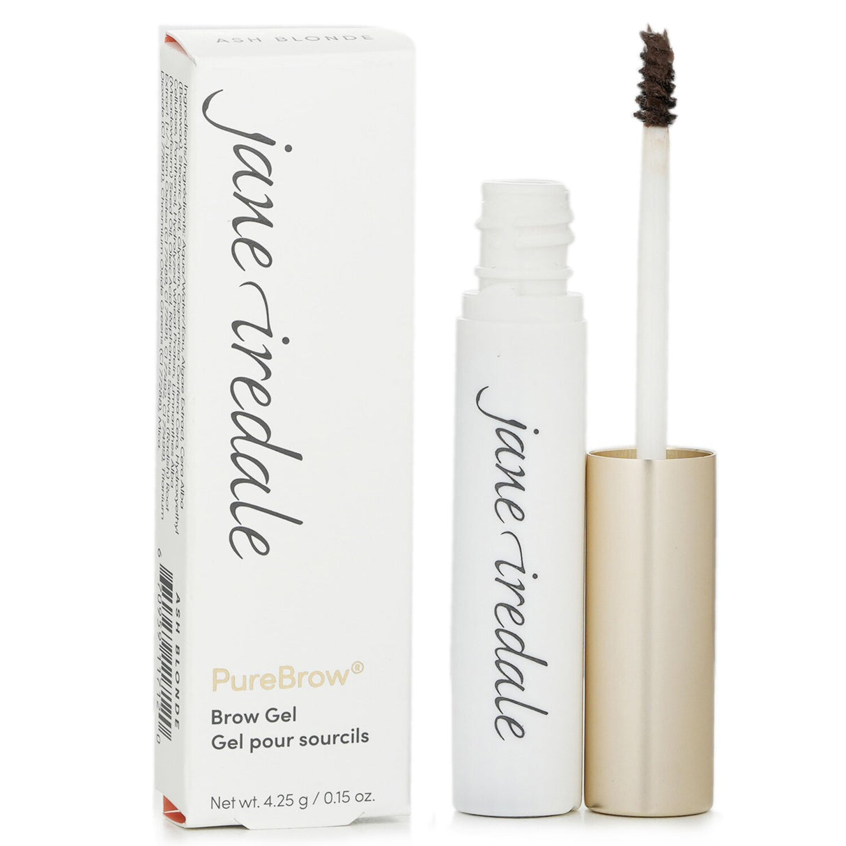 Jane Iredale PureBrow Brow Gel in Medium Brown, 4.25g, enhances and conditions brows for a natural, groomed look.