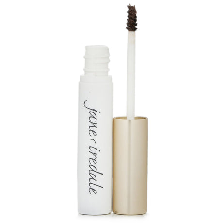 Jane Iredale PureBrow Brow Gel in Medium Brown, 4.25g, enhances, conditions, and shapes brows for a natural look.